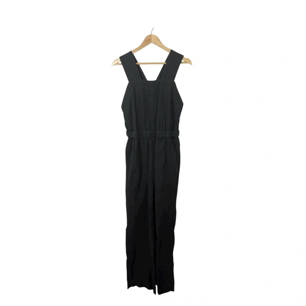Everlane Women’s The Fatigue Apron Cotton/Linen Jumpsuit in Black Size 2